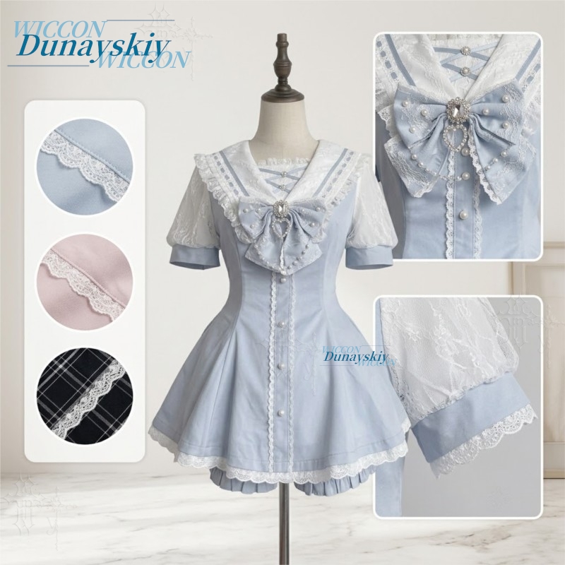 طقم فستان بياقة بحار، بأكمام ق - مراجعة Summer Clothing Clearance وسعره