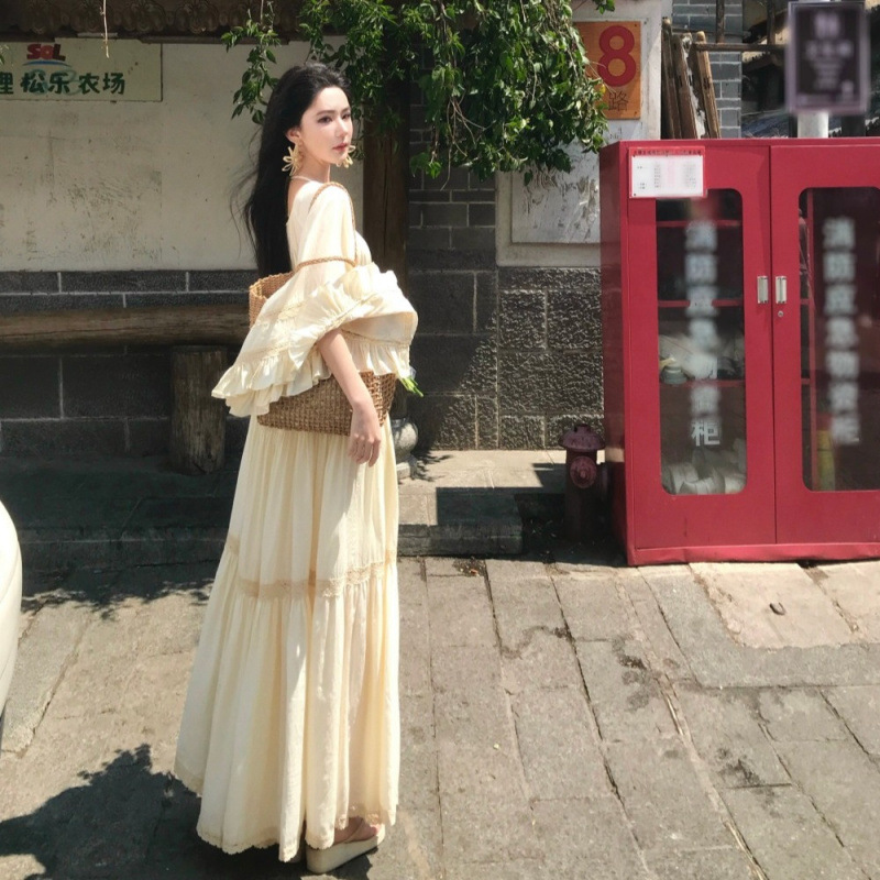 فستان جديد أنيق بياقة مربعة وأ - مراجعة Summer Clothing Clearance وسعره