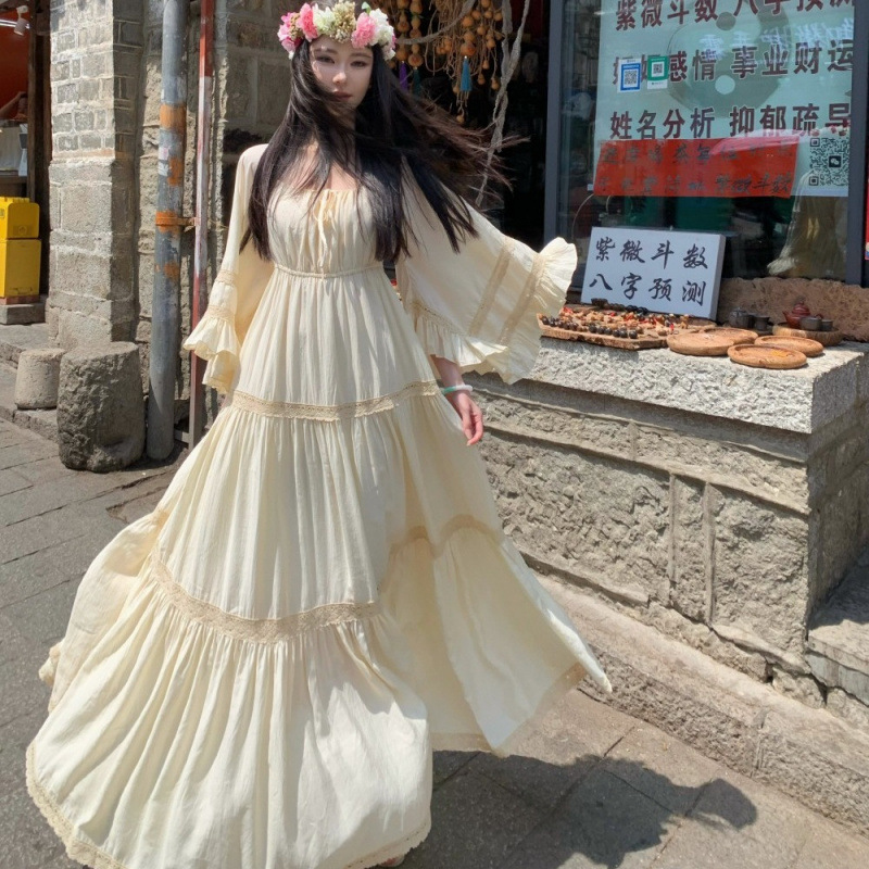 فستان جديد أنيق بياقة مربعة وأ - مراجعة Summer Clothing Clearance وسعره